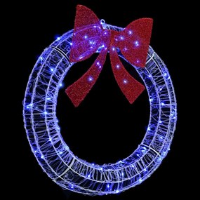 vidaXL Στεφάνι με 80 LED Μπλε 92 x 92 x 9,5 εκ Ακρυλικό