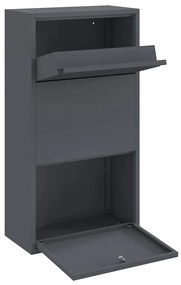 vidaXL Θυρίδα Πακέτων με αποθήκευση Ανθρακί 44 x 22 x 82 εκ. Ατσάλι