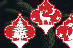 Intra απο ξύλο plywood 3mm-4mm πάχος Arabesque Χριστουγεννιάτικο Στολίδι 4.3x3.6 Δίασταση 3x3 cm INTRAFABR-106943362