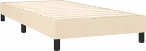 vidaXL Κρεβάτι Boxspring με Στρώμα Κρεμ 90x190 εκ.Υφασμάτινο