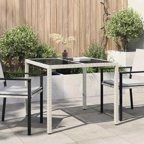 vidaXL Τραπέζι Κήπου Λευκό 90 x 90 x 75 cm συνθετικό ρατάν