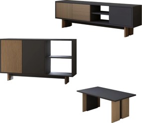 Σύνθετο Σαλονιού Θερμό Δρυς / Ανθρακί NUCU 150x30x45