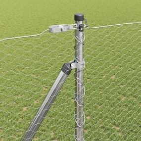vidaXL Εξαγωνική Φράχτη με Στύλο 10 x 1,5 m Γαλβανισμένος Χάλυβας
