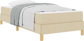 vidaXL Κρεβάτι με ελατήρια με στρώμα Κρεμ 100 x 200 cm ύφασμα
