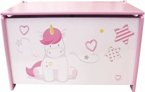 Μπαούλα Fun House Unicorn Ροζ Λευκό Ξύλο