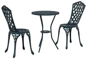 vidaXL 3 Τεμαχίων Σετ Bistro Κήπου Πράσινη Χυτοσίδηρος