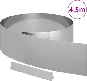 vidaXL Περίγραμμα γκαζόν Ασημί 450 x 0,05 x 20 εκ