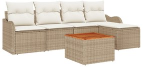 vidaXL Σετ Καναπέ Κήπου 6 pcs Beige, λευκό