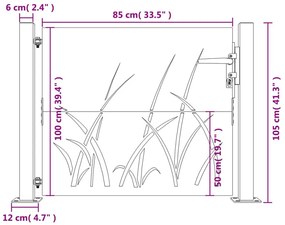 Πύλη Κήπου 105 x 105 εκ. Σχέδιο Γρασίδι από Ατσάλι Corten - Καφέ