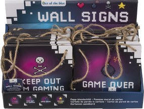Πινακίδα Κρεμαστή Διακοσμητική Gaming Χαρτόνι 18x18cm Σε 4 Σχέδια