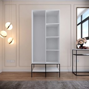 Διφυλλη Ντουλαπα Λευκο/Μαυρο/Χρυσο MARTIN 57x190x200