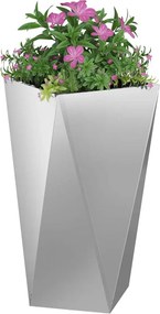 vidaXL Γλάστρα Ασημί 40 x 40 x 75 cm Επικαλυμμένος Χάλυβας