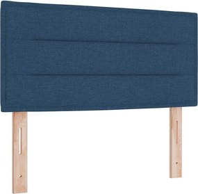 vidaXL Κρεβάτι με ελατήρια με στρώμα Μπλε 90 x 190 cm ύφασμα