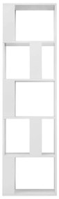 Βιβλιοθήκη/Διαχωριστικό Γυαλιστ. Λευκό 45x24x159 εκ Επεξ. Ξύλο - Λευκό