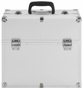 vidaXL Βαλίτσα Μακιγιάζ Ασημί 38x23x34 εκ. Αλουμινίου