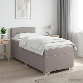 vidaXL Κρεβάτι box spring με στρώμα Taupe 90 x 190 cm Ύφασμα