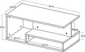 Τραπεζάκι Σαλονιού Τραβερτίνη REMI 90x44.8x35