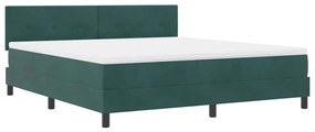 vidaXL Κρεβάτι με ελατήρια Σκούρο πράσινο 180 x 200 cm Βελούδο
