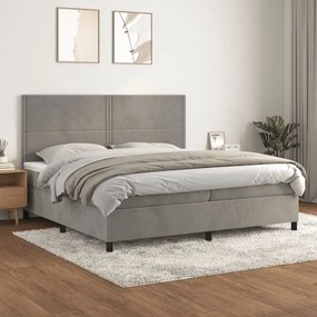 ΚΡΕΒΑΤΙ BOXSPRING ΜΕ ΣΤΡΩΜΑ ΑΝΟΙΧΤΟ ΓΚΡΙ 200X200 ΕΚ. ΒΕΛΟΥΔΙΝΟ 3142983