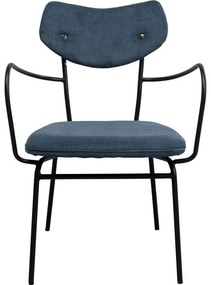 Καρέκλα Τραπεζαρίας Viola Μπλε Ύφασμα 59x55,3x82 εκ. - Μπλε