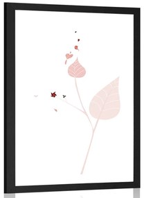 Αφίσα με παρπαστού Φύλλα σε απλή διακόσμηση - 20x30 black