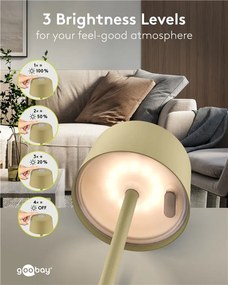 GOOBAY επιτραπέζιο φωτιστικό 77678, 3000K, dimmable, επαναφορτιζόμενο, μπεζ