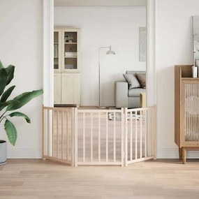 vidaXL Πύλη σκύλου πτυσσόμενη 3 πάνελ 150 cm από μασίφ ξύλο ελάτης