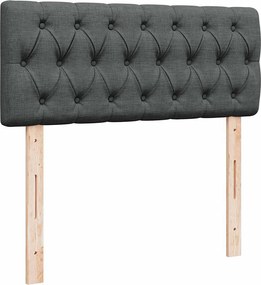 vidaXL Κρεβάτι Boxspring με Στρώμα Σκούρο Γκρι 120x190 εκ Υφασμάτινο