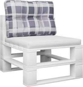 vidaXL Μαξιλάρι Παλέτας Γκρι Καρό 60 x 40 x 12 εκ. Υφασμάτινο