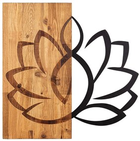 Διακοσμητικό Τοίχου Lotus 279ENZ1757 58x58cm Walnut-Black Wallity Metal,Wood