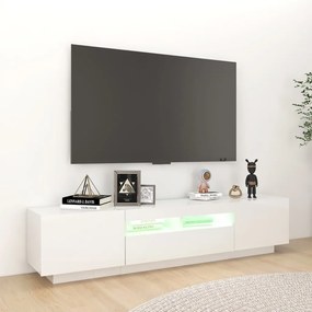 Έπιπλο Τηλεόρασης με LED Γυαλιστερό Λευκό 180 x 35 x 40 εκ. - Λευκό