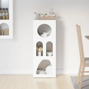 vidaXL Πλαϊνό γραφείο Υψηλής γυαλάδας λευκό 40 x 35 x 100.5 εκ