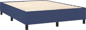 vidaXL Κρεβάτι Boxspring με Στρώμα &amp; LED Μπλε 140x190 εκ. Υφασμάτινο