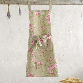 Ποδιά Ολόσωμη Flower Green-Pink Ρυθμός 60x85cm 100% Βαμβάκι