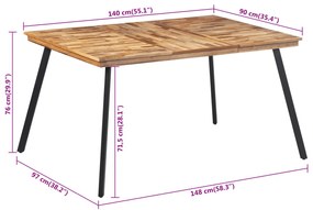 ΤΡΑΠΕΖΑΡΙΑ 148 X 97 X 76 ΕΚ. ΑΠΟ ΜΑΣΙΦ ΞΥΛΟ TEAK 358531