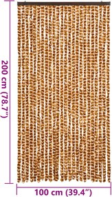 vidaXL Σήτα Εντόμων Ώχρα και Λευκό 100 x 200 εκ. από Σενίλ