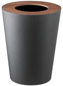 Κάδος Απορριμμάτων Round YMZK3197 23x23x28cm 7lt Black-Natural Yamazaki Steel,Wood
