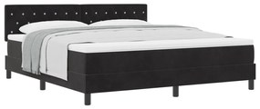 vidaXL Κρεβάτι Box Spring με Στρώμα Μαύρο Σούπερ Κίνγκ Βελούδο