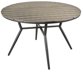 Τραπέζι Appa  αλουμίνιο και plywood σε ανθρακί απόχρωση Φ120x74εκ