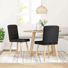 vidaXL Καρέκλες Τραπεζαρίας 2 τεμ. Μαύρες Υφασμάτινες