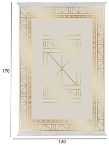 Χαλί σαλονιού C7677.34 Josiane με Κρόσια Μπέζ - Χρυσό 120x170 εκ. 120x170x1 εκ.