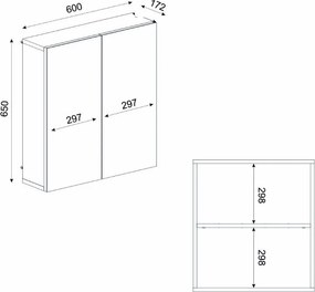 Καθρέπτης μπάνιου Binary Μegapap χρώμα λευκό 60x17,2x65εκ.