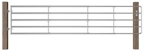 vidaXL Πόρτα Αγροκτήματος με 5 Μπάρες Ασημί (150-400)x90 εκ. Ατσάλινη
