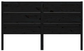 vidaXL Κεφαλάρι Κρεβατιού Μαύρο 206 x 4 x 100 εκ. Μασίφ Ξύλο Πεύκου