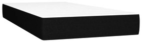 Κρεβάτι Boxspring με Στρώμα &amp; LED Μαύρο 100x200 εκ. Υφασμάτινο - Μαύρο