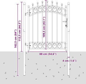 vidaXL Πύλες φράχτη EMMEN 104 x 109,5 cm Κλειδώσιμο