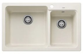 Blanco Naya 8 Soft White SILGRANIT™ PuraDur™ Γρανιτένιος Νεροχύτης Ένθετος με 2 Γούρνες 81,5x50cm