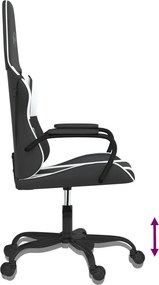 vidaXL Καρέκλα Gaming Μαύρο/Λευκό από Συνθετικό Δέρμα