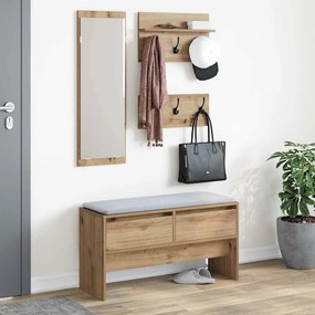 vidaXL Σετ επίπλων χωλ 4 pcs Καρυδιά Χειροποίητης Εργασίας