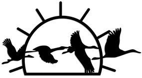 Διακοσμητικό Τοίχου Migrant Birds 891TNL3213 70x36cm Black Wallity Μέταλλο
